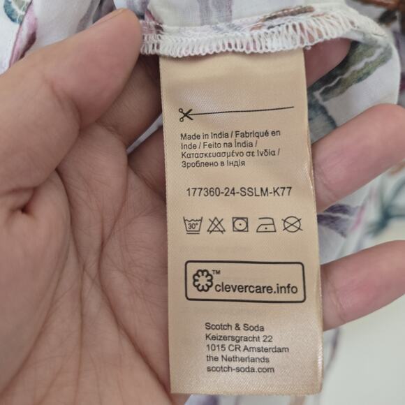 NWT Scotch & Soda Women Sz M 100% Cotton Starfish Shirt Short Set Coastal Light - Picture 12 of 16